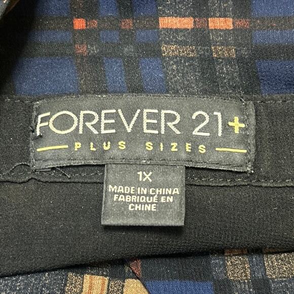 Forever 21 Women's Long Sleeve Plaid Sheer Mesh Button Up Shirt Top Size 1X - Picture 3 of 4